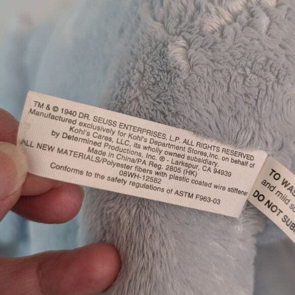 Kohls Cares Horton Hears A Who Elephant 10" Blue Plush Stuffed Animal Toy - Picture 6 of 7